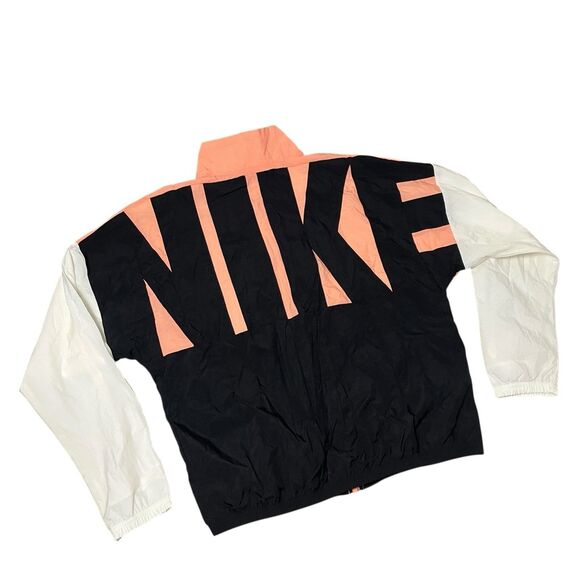 Nike Windbreaker Jacket Mens Black Peach Colorblock Retro Logo Streetwear Sz M - Picture 11 of 12